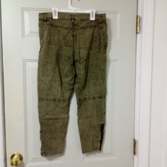 Ecote 100% Cotton Olive Green Cargo Pants With Zippers Size 28 Womens - Picture 6 of 12